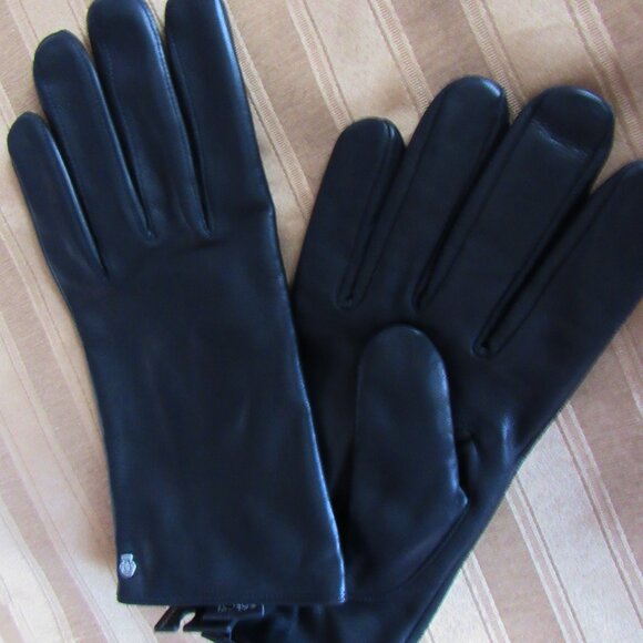 Roeckl Leather Gloves Lined: Acril, Size 10 Black, New - Picture 4 of 4